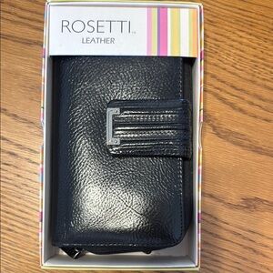 Rosetti Textured Black Leather Wallet